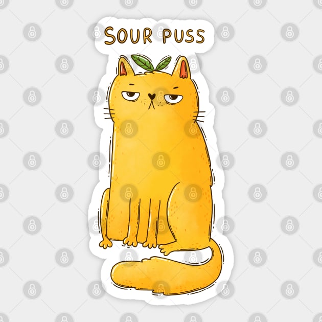 Sour Puss Sticker by Tania Tania